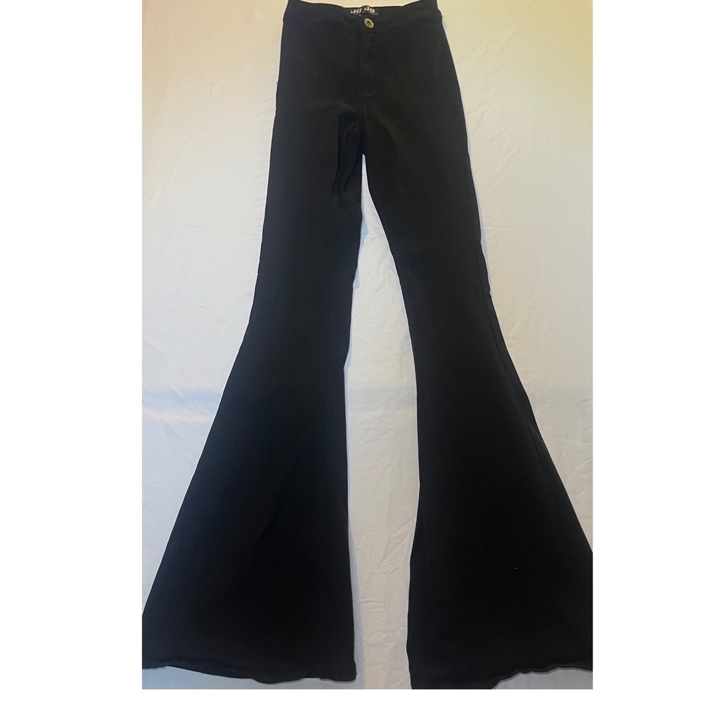 JC & JQ Jeans Black Flare Bell Bottom Pants High Rise Stretch GP2610-BK Small